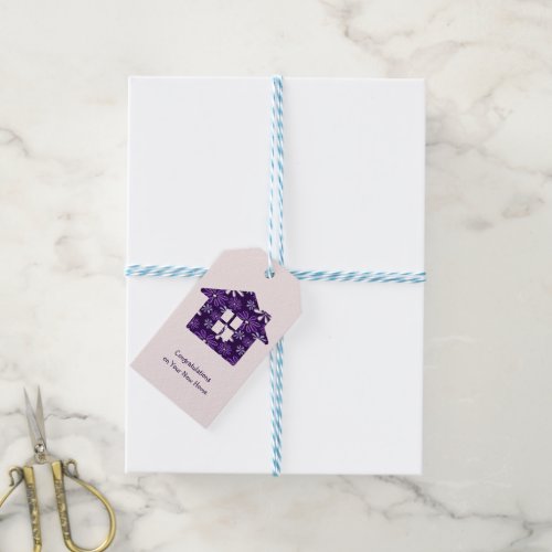 Simple Purple Blush Congrats on Your New Home Gift Tags