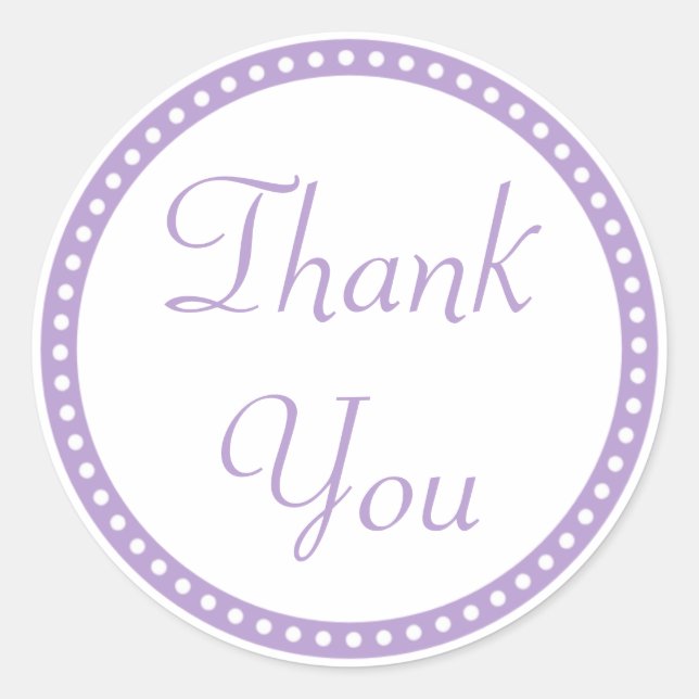 Simple Purple Border Thank You Stickers (Front)