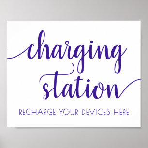 Simple Purple Charging Station Grape Any Event Poster