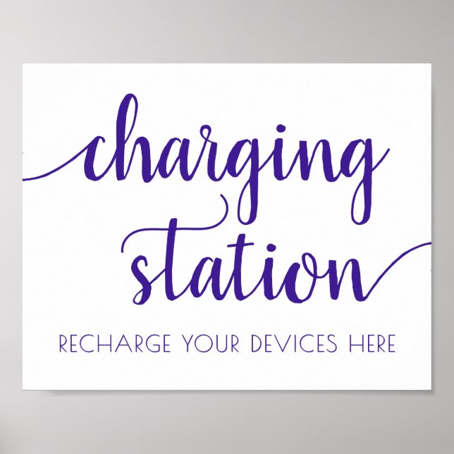 Simple Purple Charging Station | Grape Any Event Poster (Front)