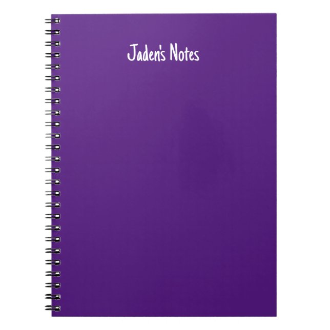 Simple Purple Cover Personal Name Writing Notebook (Front)