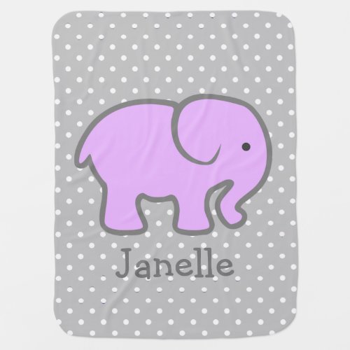 Simple Purple Elephant Polka Dot Baby Blanket