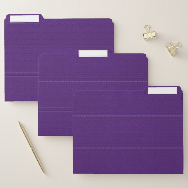 Simple Purple Faux Leather File Folder (Set)