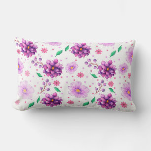 Simple Purple Floral pattern  Throw Pillow