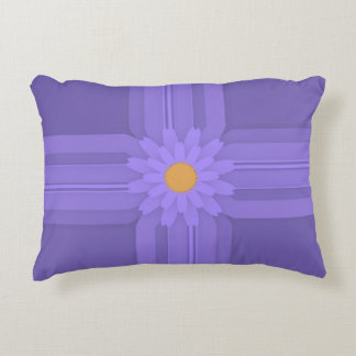 Simple Purple Flower on Cross Modern Accent Pillow