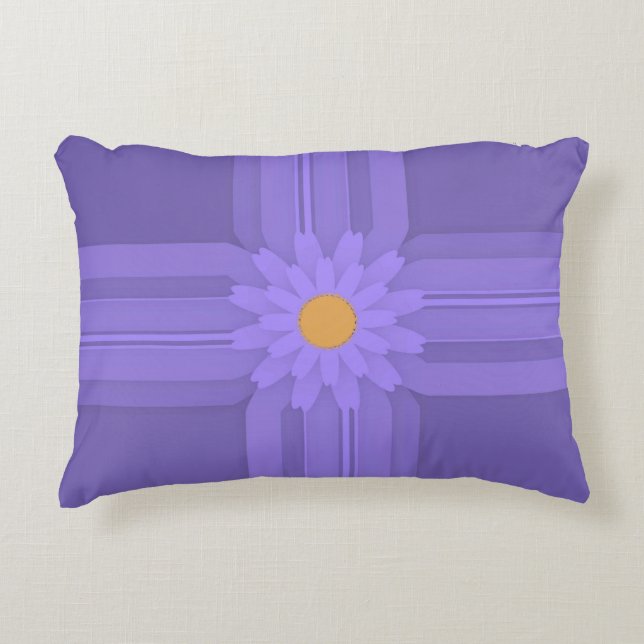 Simple Purple Flower on Cross Modern Accent Pillow (Front)