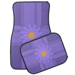 Simple Purple Flower on Cross Modern Car Floor Mat