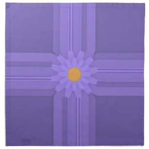 Simple Purple Flower on Cross Modern Cloth Napkin