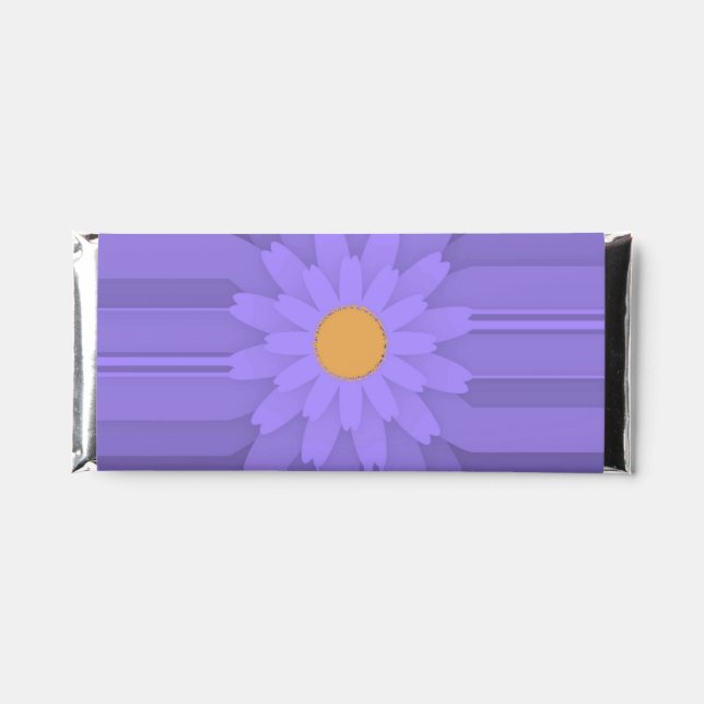 Simple Purple Flower on Cross Modern Hershey Bar Favors (Front)
