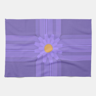 Simple Purple Flower on Cross Modern Kitchen Towel