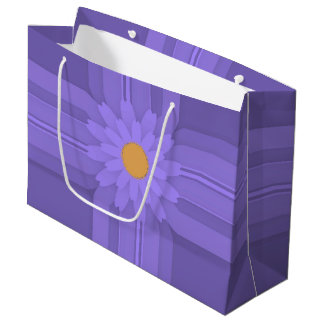 Simple Purple Flower on Cross Modern Large Gift Bag