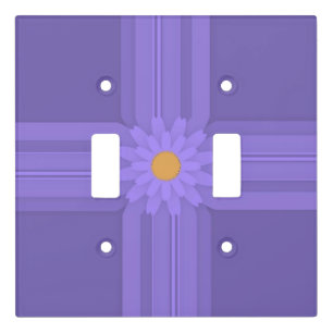 Simple Purple Flower on Cross Modern Light Switch Cover