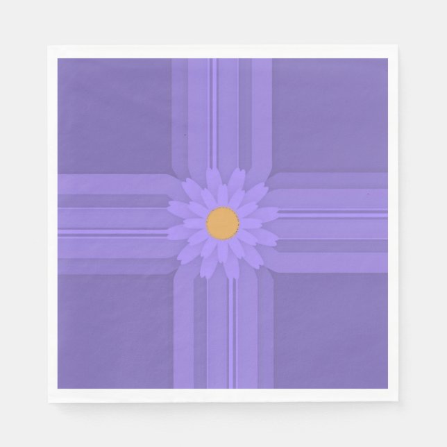 Simple Purple Flower on Cross Modern Napkins (Front)