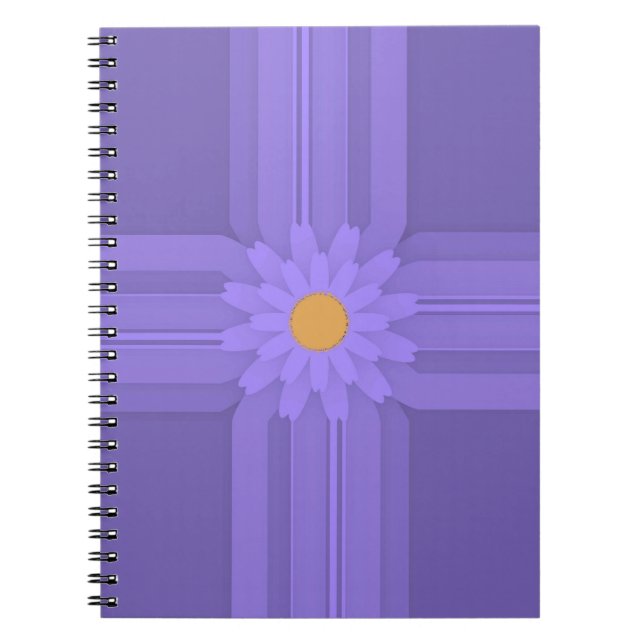 Simple Purple Flower on Cross Modern Notebook (Front)