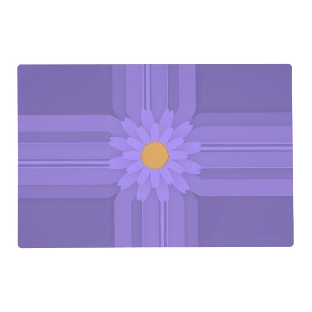 Simple Purple Flower on Cross Modern Placemat (Front)