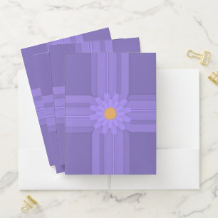 Simple Purple Flower on Cross Modern Pocket Folder