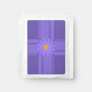 Simple Purple Flower on Cross Modern Tea Bag Drink Mix
