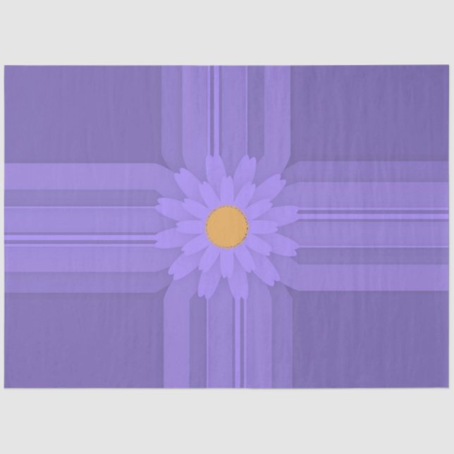 Simple Purple Flower on Cross Modern Tissue Paper (Front)