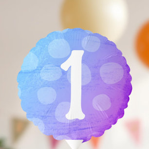 Simple Purple Girl 1st Birthday Party Balloon