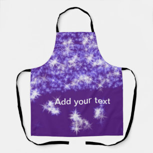 Simple purple glitter sparkle stars add your text apron