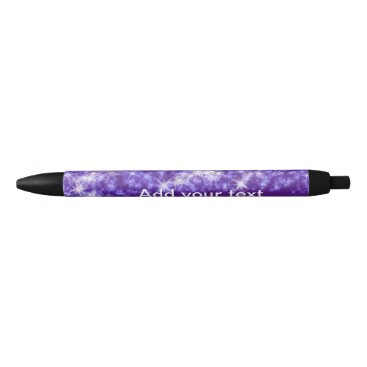 Simple purple glitter sparkle stars add your text  black ink pen