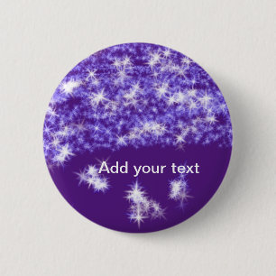 Simple purple glitter sparkle stars add your text button