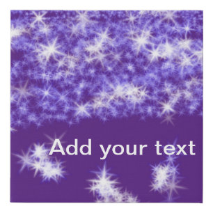 Simple purple glitter sparkle stars add your text faux canvas print