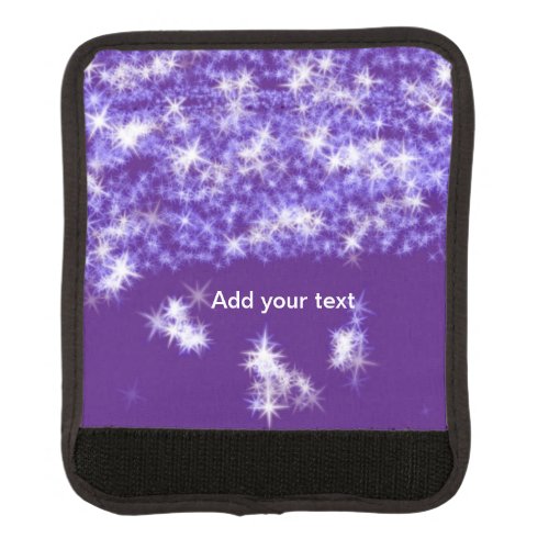 Simple purple glitter sparkle stars add your text  luggage handle wrap