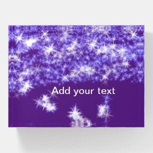 Simple purple glitter sparkle stars add your text paperweight