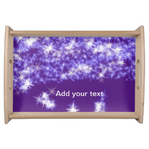 Simple purple glitter sparkle stars add your text serving tray