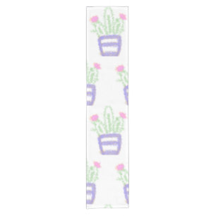 Simple purple green cactus glitter sparkle custom short table runner