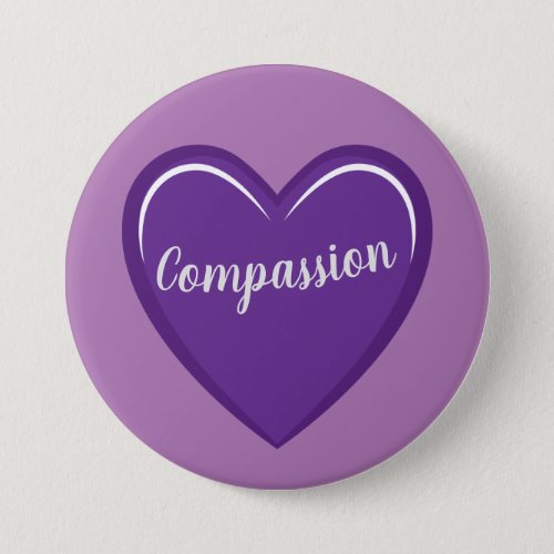 Simple Purple Heart Graphic with Compassion Text Button