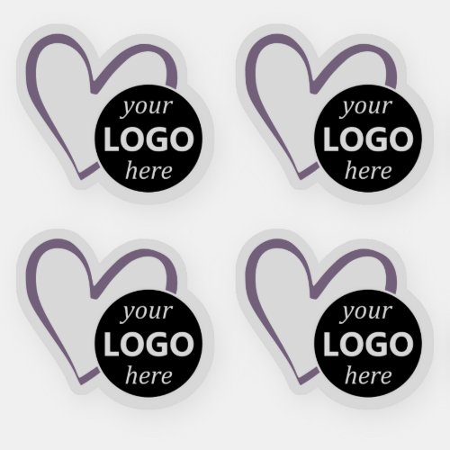 Simple Purple Heart Shaped Logo Picture Template  Sticker