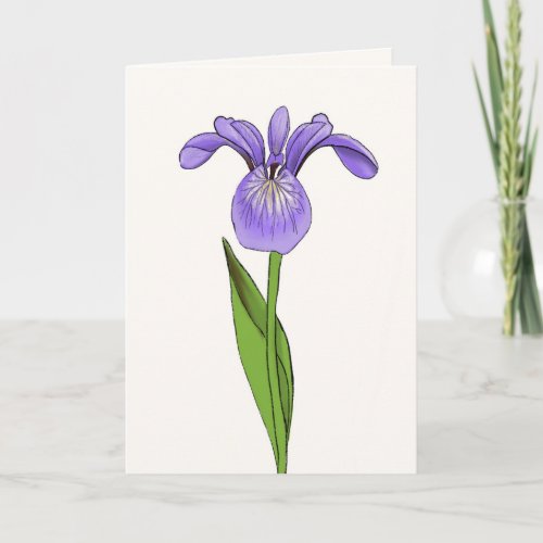 Simple Purple Iris Flower Blank Card