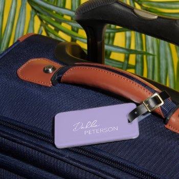 Simple Purple Lavender Elegant Contemporary Modern Luggage Tag by LeRendezvous at Zazzle