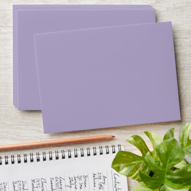 Simple Purple Lavender Lilac Wedding Envelopes (Stacked)