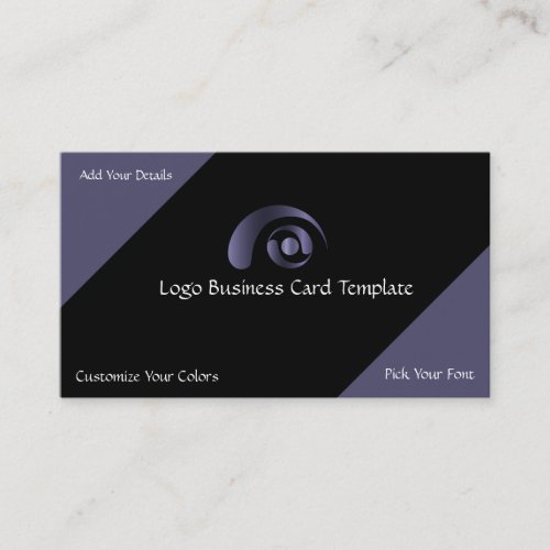Simple Purple Logo Business Card