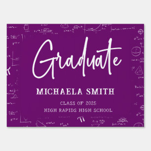 Simple Purple Math Graduation  Sign