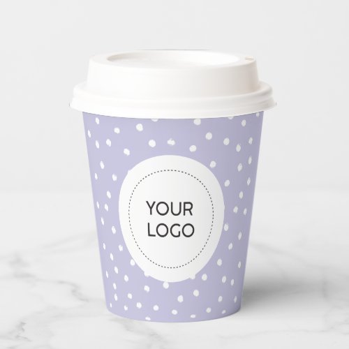 Simple Purple Minimal Business Logo Custom Paper Cups