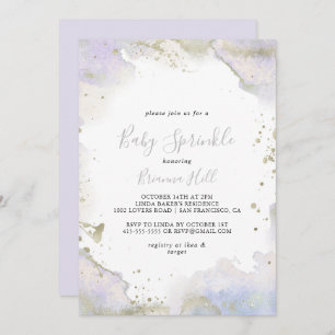 Simple Purple Minimalist Baby Sprinkle Invitation