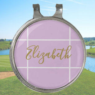 Simple purple minimalist custom name ladies golf hat clip