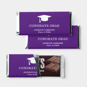 Simple Purple Modern Graduation Hershey Bar Favors
