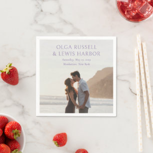 Simple Purple Modern Wedding Napkins