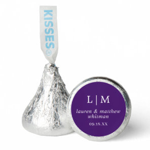 Simple Purple Monogram Elegant Wedding Hershey®'s Kisses®