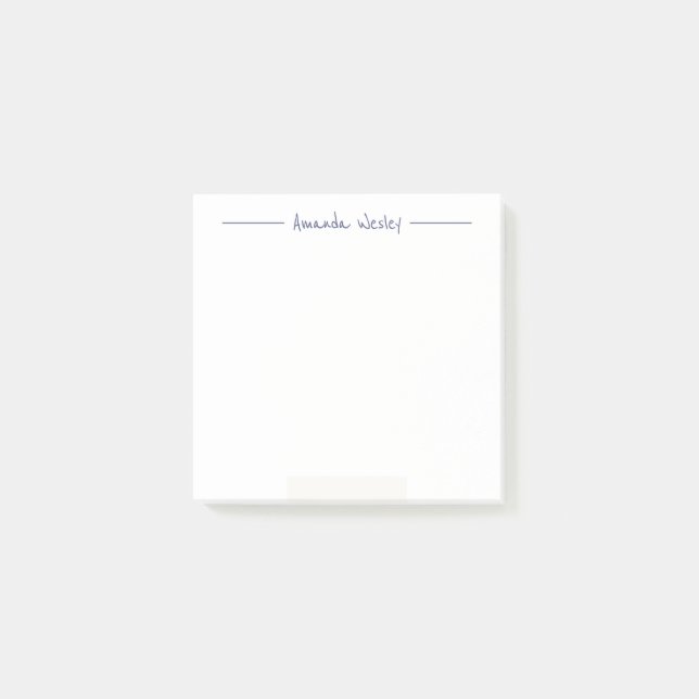 Simple Purple Monogram Full Name Post-it Notes (Front)