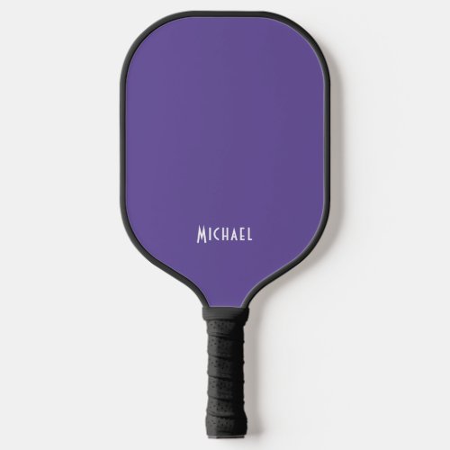 Simple Purple Monogram Name Pickleball Paddle