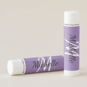 Simple Purple Monogrammed Lip Balm