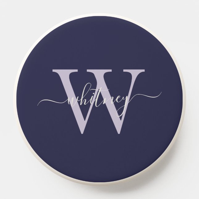 Simple Purple Monogrammed PopSocket (Popsocket)