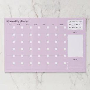 Simple purple Monthly Planner Paper Pad