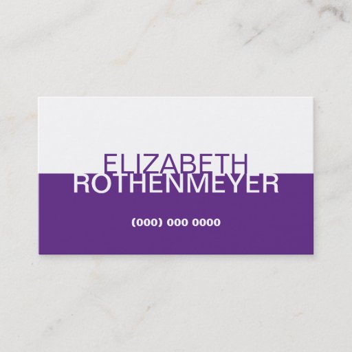 Customizable Simple Purple Panel Business Card